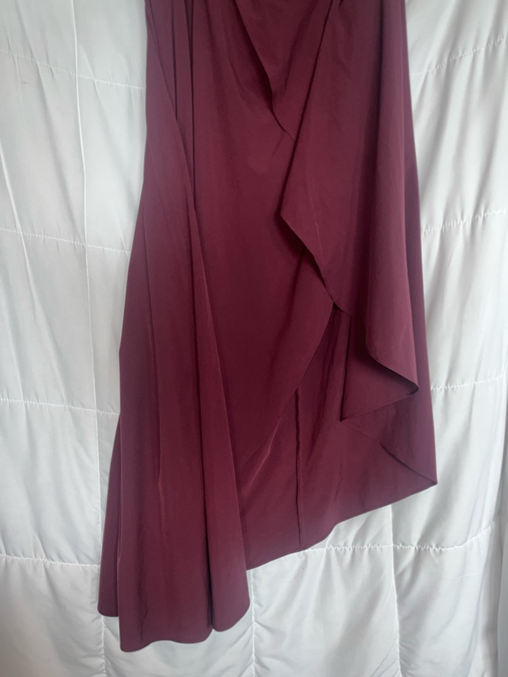Halara Breezeful High Waisted Asymmetric Faux Wrap Maxi Skirt Burgundy 2X - Picture 7 of 10